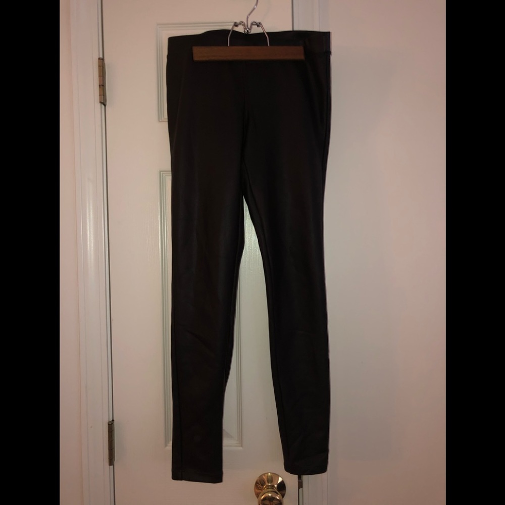 Express faux-leather leggings. Size small.